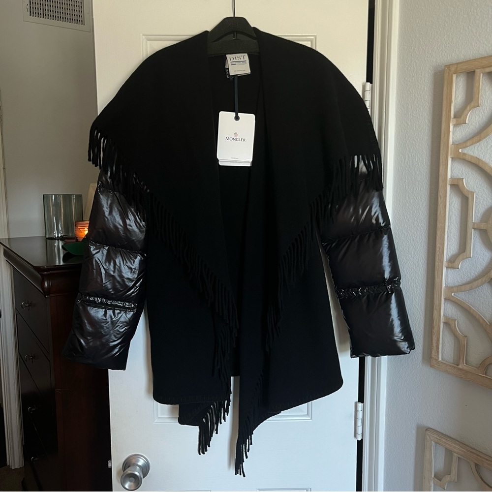 Moncler Fringe Down Puffer in Black